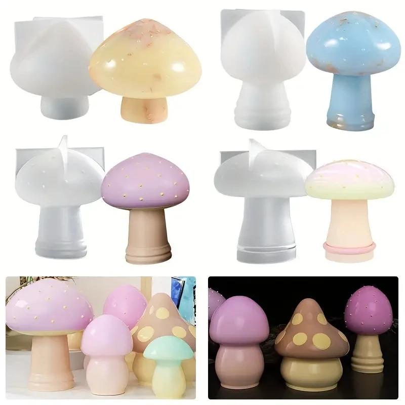 1Pcs Mushroom Silicone Mold 3D Candle Molds Epoxy Resin Casting Mould for DIY Scented Soaps Keychain Pendant Making Xmas Gift