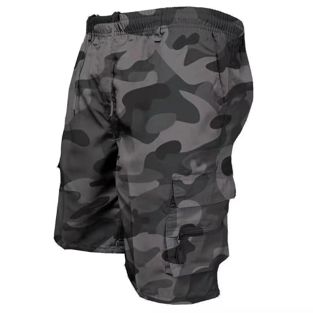 Pantaloni scurți cargo de vară cu imprimeu pentru bărbați, pantaloni scurți casual de jogging, pantaloni scurți de lucru largi cu buzunare multiple, pantaloni scurți sport