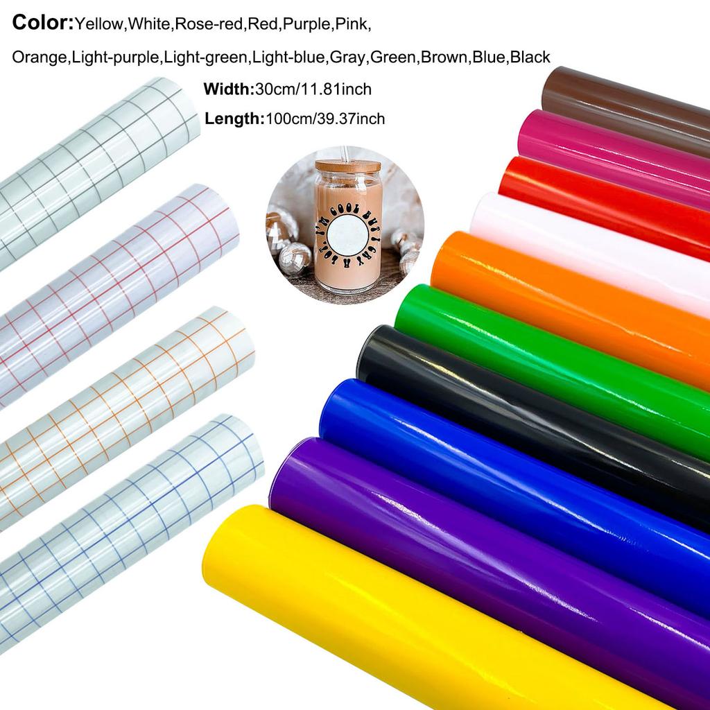 Set, Multicolor, Permanent Adhesive Vinyl Roll, 1 Pack. Transfer Film Easy To Use, Suitable for Party Decorations, Stickers, Car Decals.