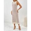 Spring/Summer New Slim Intercolored Women's Knitwear Striped Long Skirt Fashion Dress