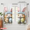 2pcs,2D Plane Printing Popular Curtains Easter Bunnies Polyester Easy Install (without Rod) Decorations Outdoor for Living Room,
