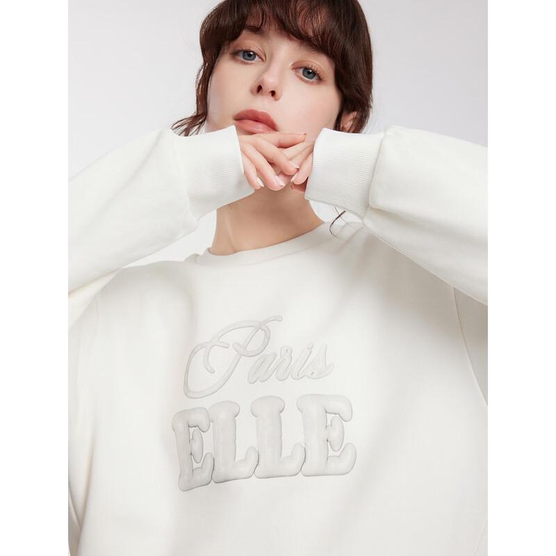 ELLE Women's Loose Fit Round Neck Sweatshirt