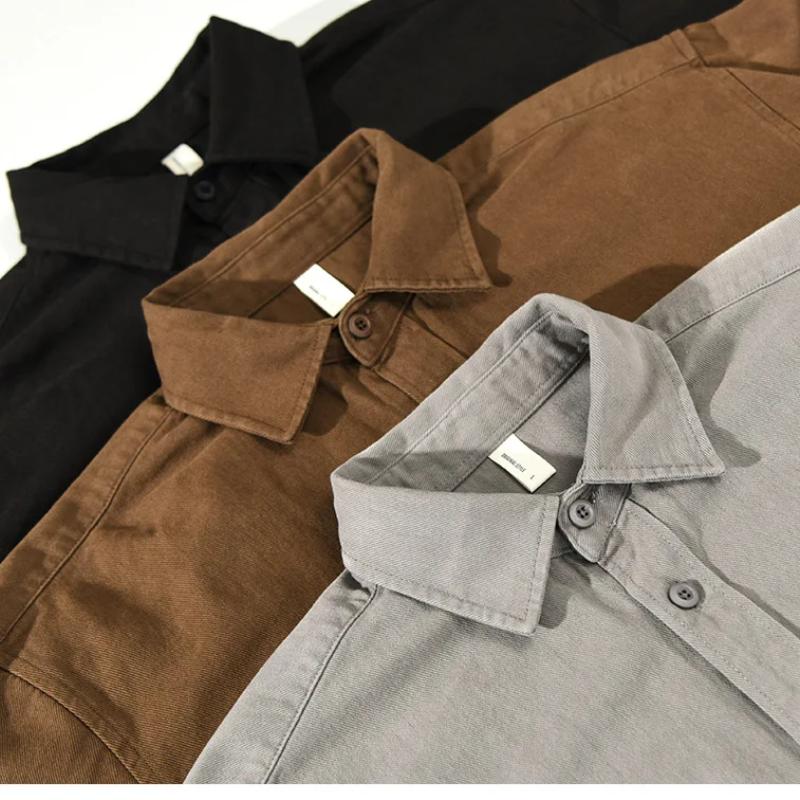 Мужские рубашки-карго в японском стиле с квадратным воротником — фото 6