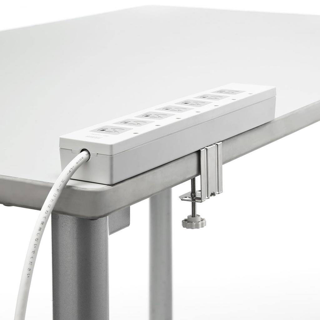 Sanwa Supply Desk Mounting Width Clamp, Silver, 10-40mm, TAP-F37CLAMP