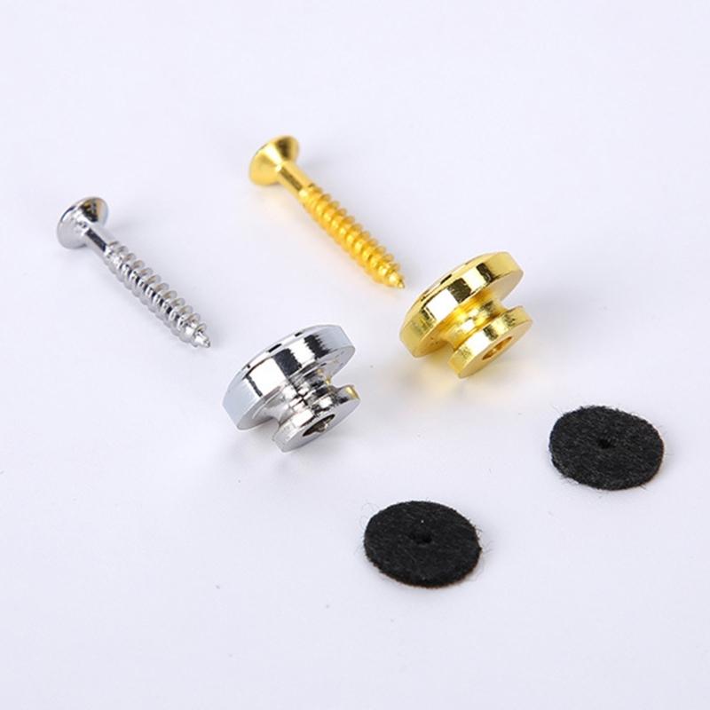 4 Pcs Guitar Strap Locks Buttons End Pins Security Straplocks for Acoustic, Ukulele, Bass, Banjo Easy To Install