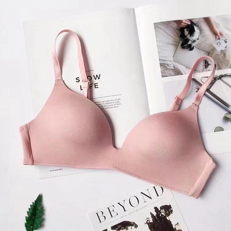 Sexy Hluboký Výstřih do V Bezešvá Podprsenka Nabrané Dámské Spodní Prádlo Tenká Sekce Bezešvá Podprsenka