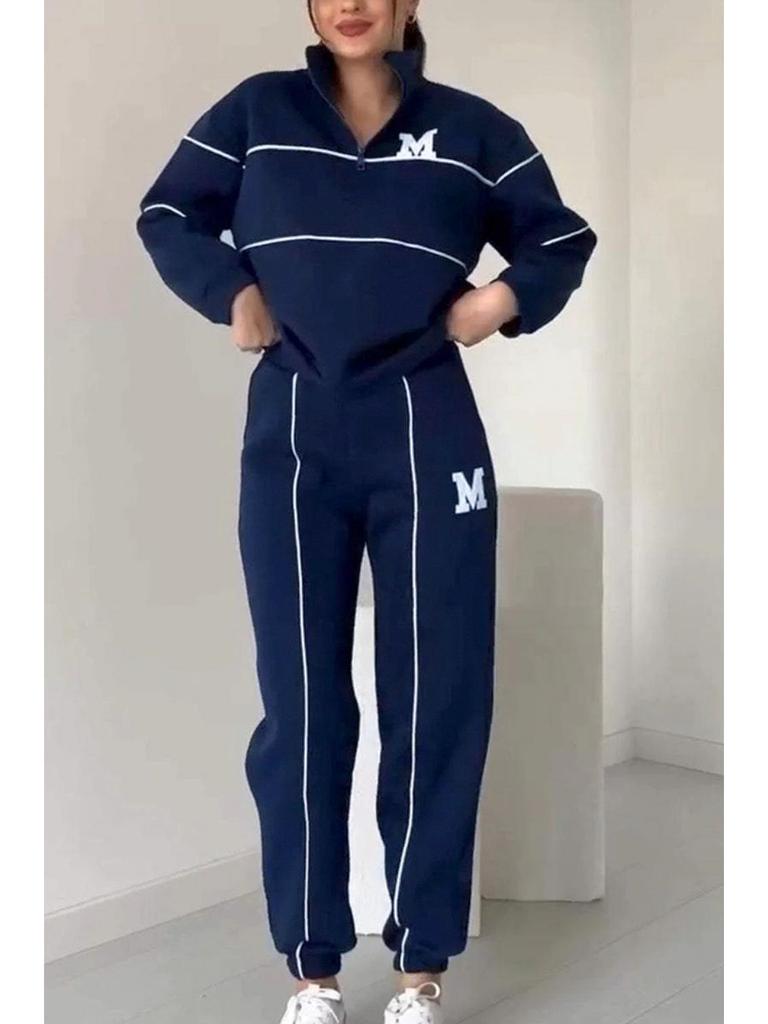 2024 Autumn/Winter Letter Sweatshirt & Long Pants Sport Set