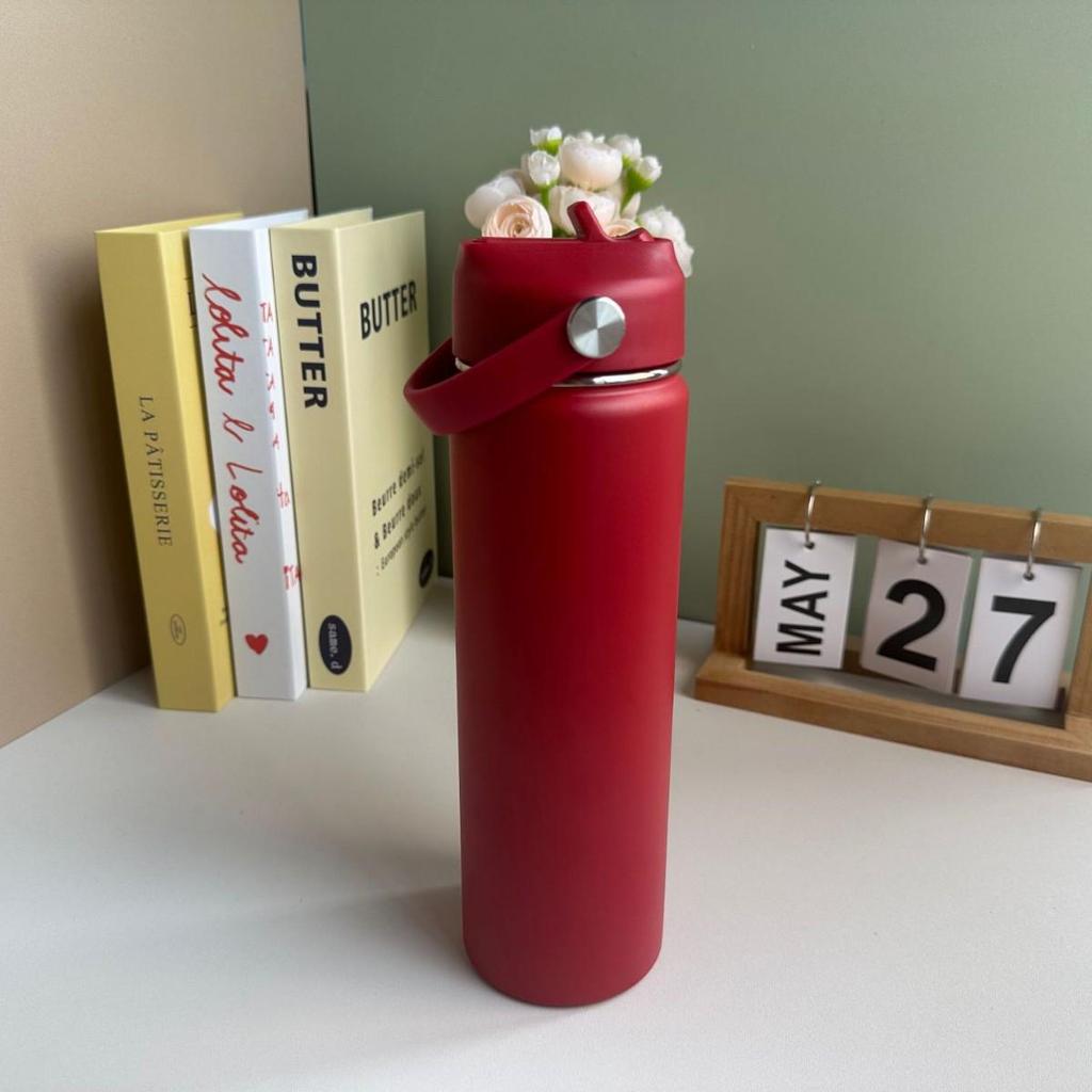 Portable Thermos Mug 316 Stainless Steel Sports Water Bottle with Straw, Large Capacity for Outdoor/Home Use.