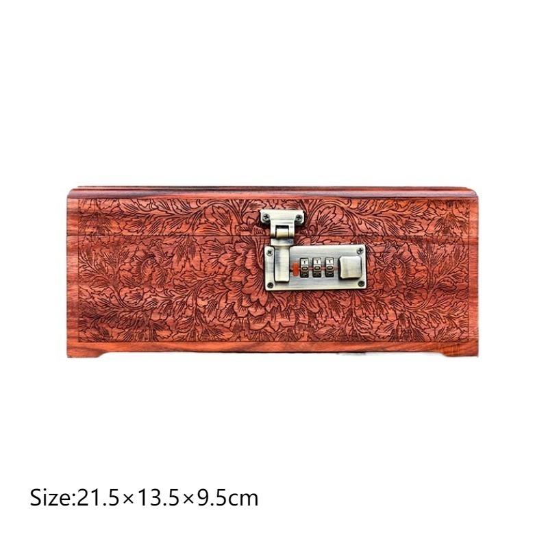 

Шкатулка для хранения ювелирных изделий из сандалового дерева, защитный чехол для ценных украшений, шкатулки для коллекции безделушек с пионами, бытовые запирающиеся органайзеры