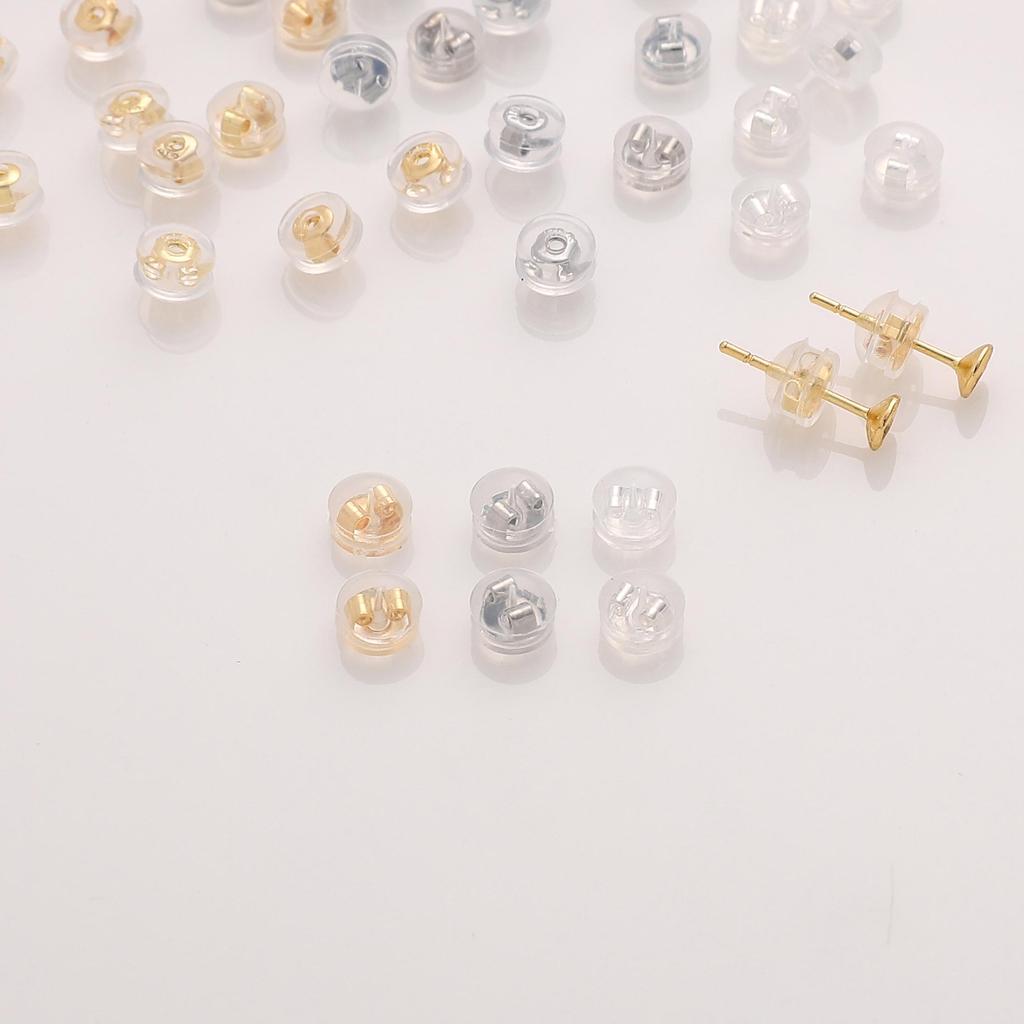 2pcs/bag Transparent Environment-Friendly Silicone Copper Earplugs For Ear Stud Accessories