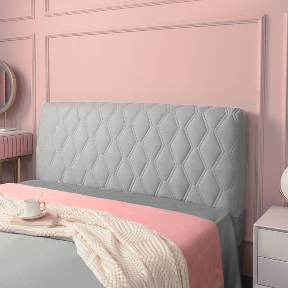 Solid Color Bed Head Cover All-inclusive Bed Head Dust Protector Velvet Headboard Cover  Hotel