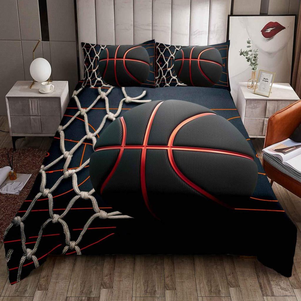 Horror Spider Web Pattern Three-Piece Digital Printed Bedding Halloween Themed Bed Cover