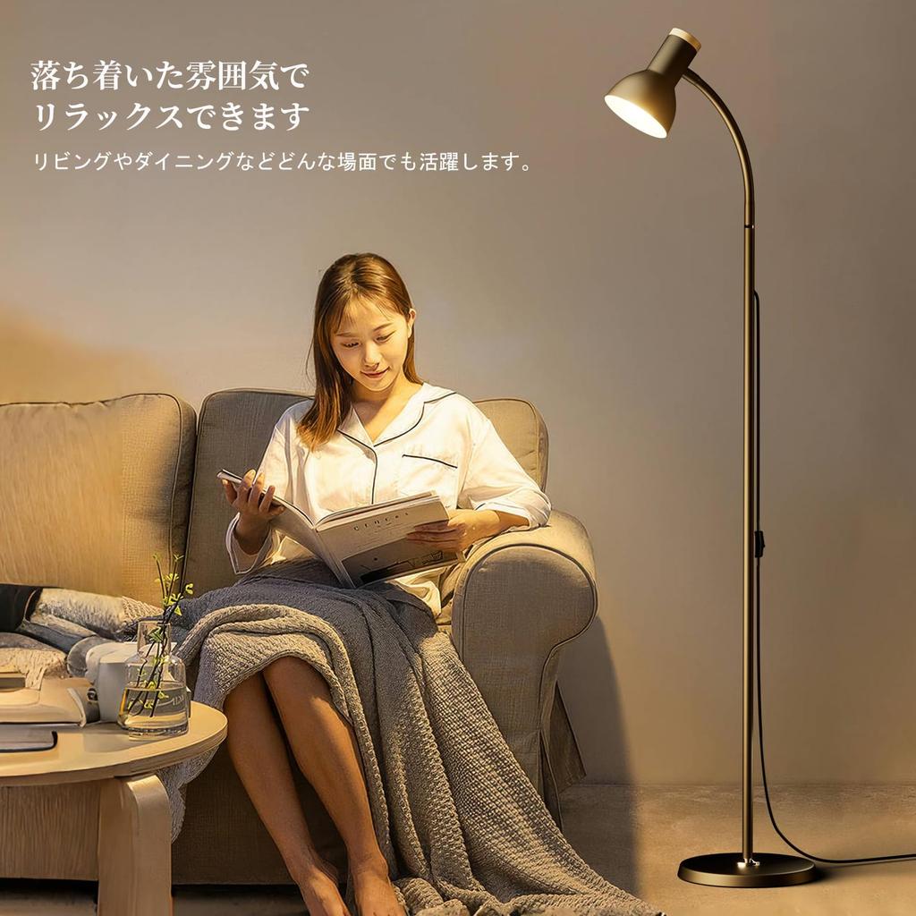 OTANBER Floor Lamp, Ambient Lighting, Stand, 12W, Stepless Dimming, 2700K to 6500K Color Temperature Adjustment, Bright LED Floor Lamp, Reading