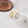 Fashion CZ Zircon Stainless Steel Double Layer Chain Ring for Women Gold Plated Tassel Link Ring Hip Hop Jewelry Waterproof