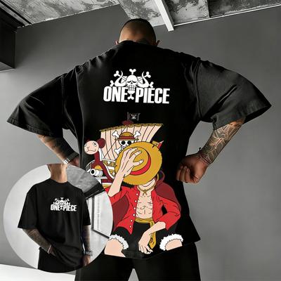 One Piece Luffy Anime Męska Koszulka Bawełniana Krótki Rękaw T-shirt 2026 Lato Streetwear Graficzny Nadruk Codzienne Koszulki Ubrania Y2k Unisex