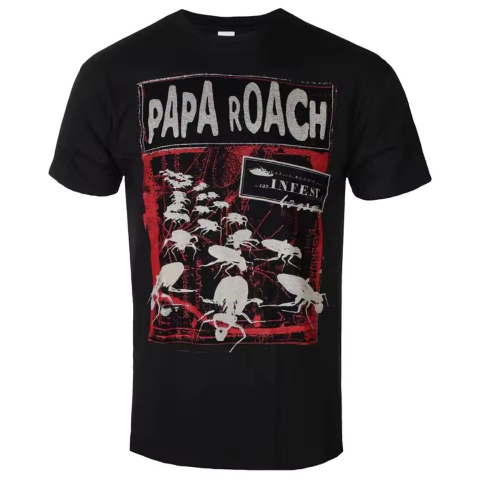 Papa Roach - Invasion Art Pattern Nu Metal Band T-shirt - Casual Trendy Style Cotton T-shirt for Men and Women