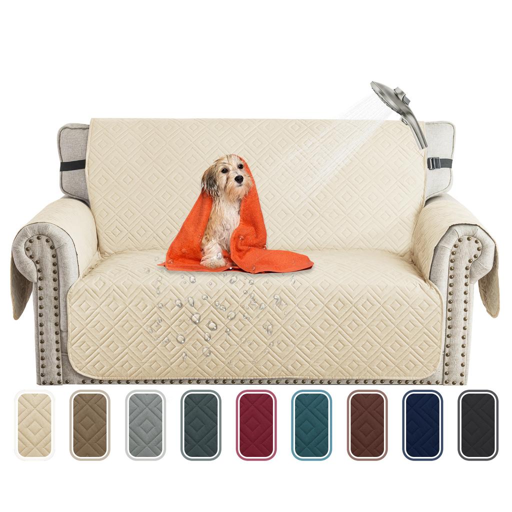Waterproof Non-Slip Pet Sofa Cover Solid Color Durable Cat-Scratch Resistant One-Piece Sofa Cover Protector Mat Urine Barrier