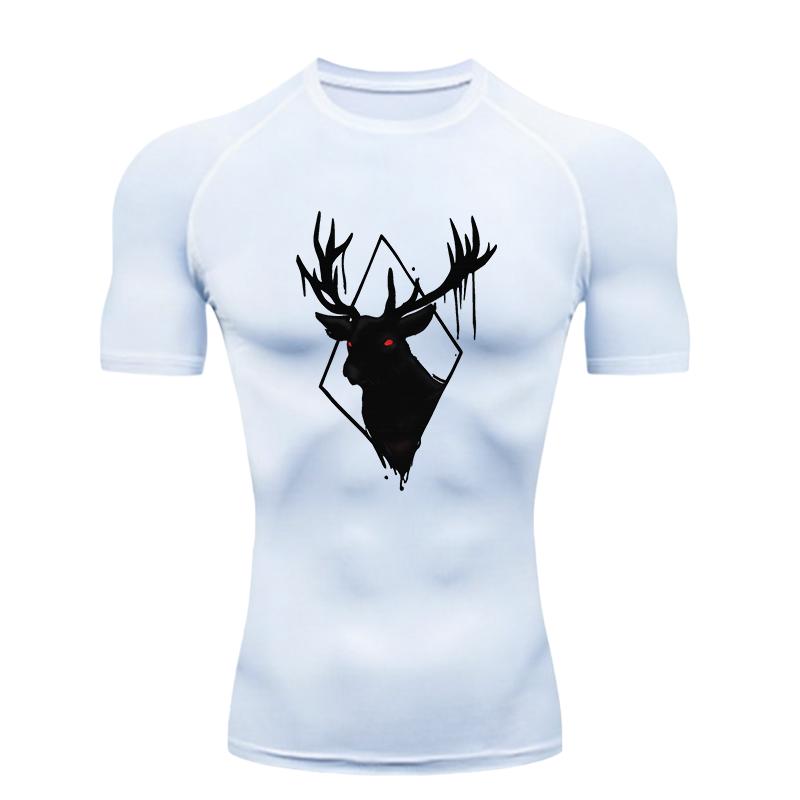 Abstract Print Men's Sports T-Shirt Training Fitness Compression Workout T-Shirt T-Shirt for Men