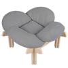 Pet Couch Sofa Elevated Wooden Cat Bed with Fluffy Removable Cushion, Petal Shaped Sofa, Raised Kitty Lounge Chair 40lbs Capacity, for Indoor