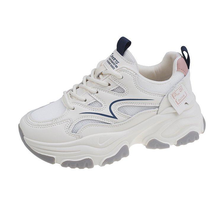 Thick-soled dad shoes for women 2025 spring new models, the popularity has increased, little white shoes, mesh breathable sports versatile cas