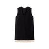 Little black dress, miu series spliced A-line short skirt, temperament, sleeveless vest dress, women's summer