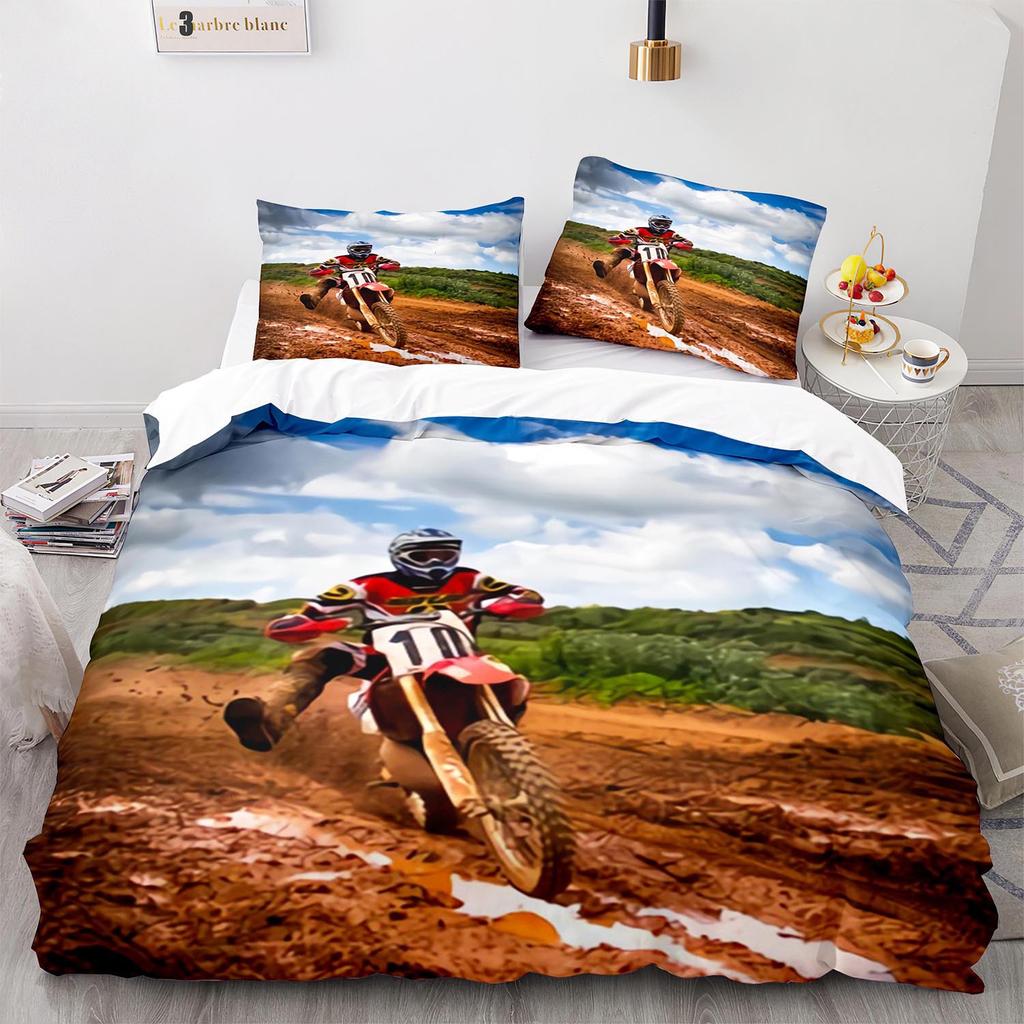 Digital Printing Three-Piece Off-Road Motorcycle Quilt Cover Size Quilt Cover 3D