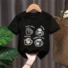 Cat Coffee Pure Cotton Trendy Summer Kids Short Sleeved Tshirt BoyGirl Original Mocha Latte Cat Three Flowers Fun Cat Tees