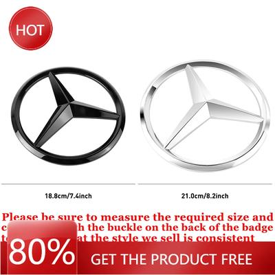 Nouveau 80% 18.8cm/21cm Autocollant de Couverture d'Emblème de Calandre Avant d'Origine pour Mercedes Benz AMG Classe A/B/C/E/K/S W108 W124 W169 W205 W