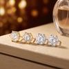 Moissanite Six-Claw Stud Earrings: Luxury Craftsmanship with Electroplated Real Gold, Pass Diamond Tester