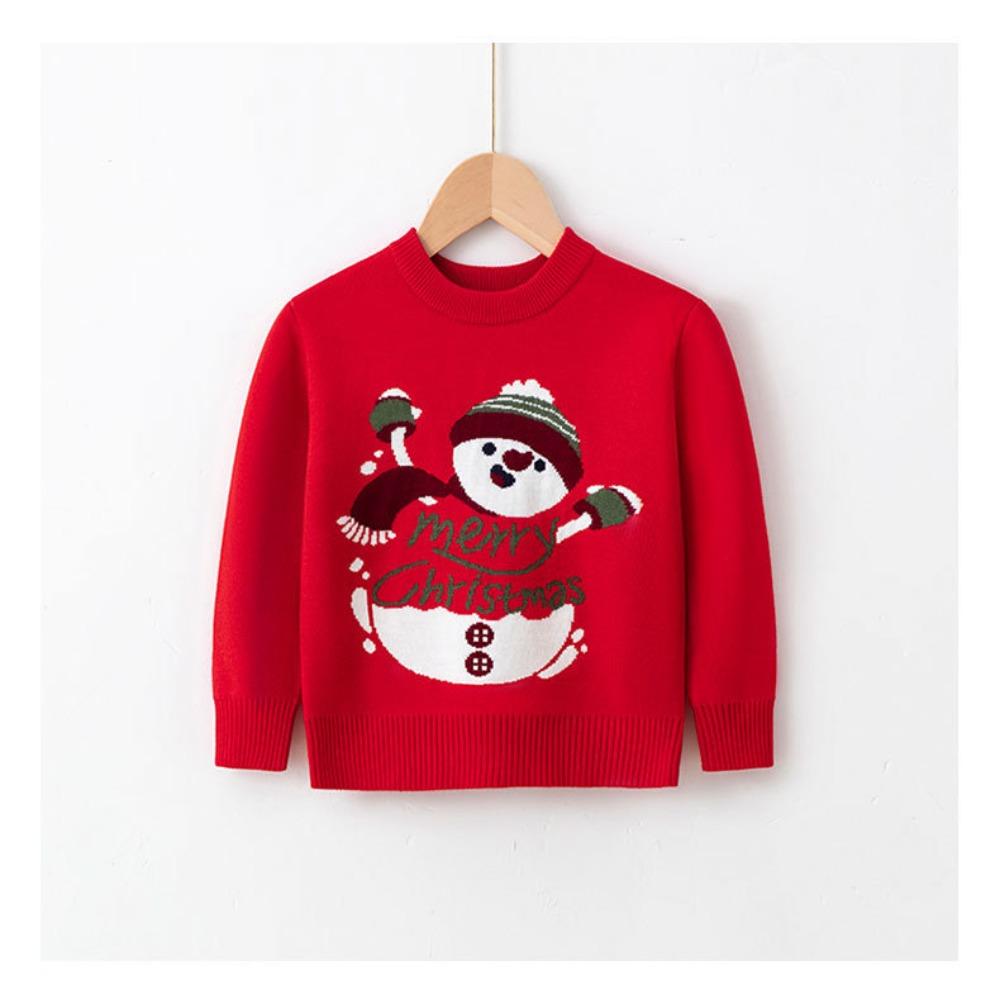 New Children's Christmas Sweater Collection: Girls' and Boys' Autumn/Winter Cartoon Pullover Knitwear