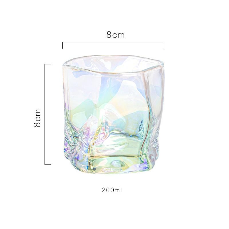 6/4/2/1Pcs 200ml Luxury Whisky Glass Cup Set Unique Twisted Glass Wine Cocktail Beer Coffee Drink Tea Mug Kitchen Bar Club Party