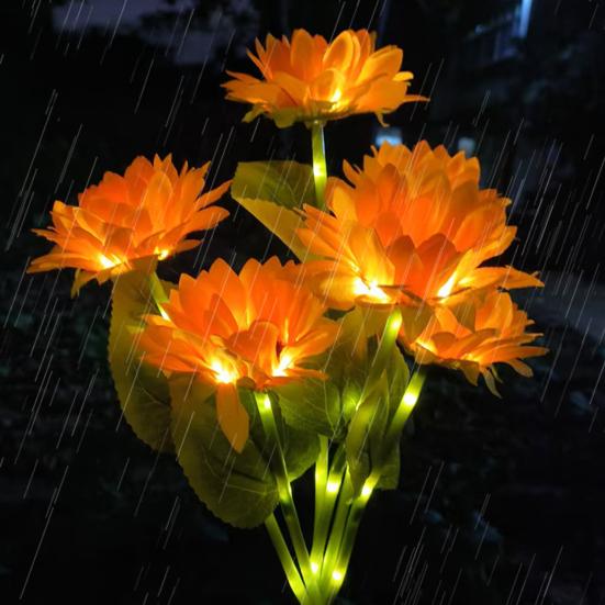 Solar-Gartenlicht, Wasserdichtes Automatisches Ein/Aus-Design, Sonnenblumenförmige Gartenlampen für Hof Terrasse