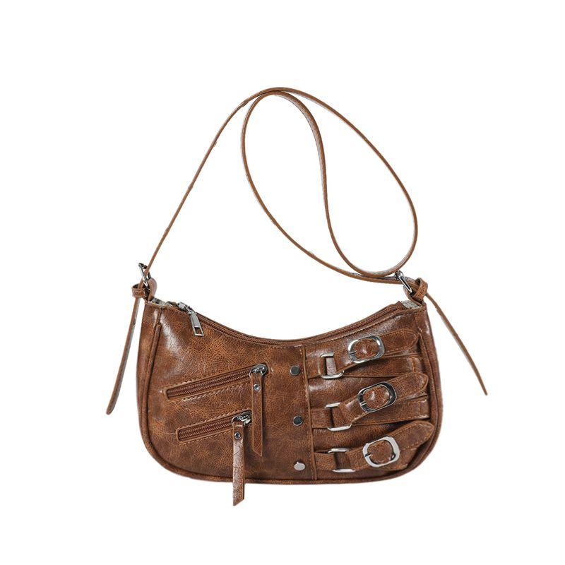 

High Street Brown дамская сумочка-кошелек женская ретро горячая женская сумка-полумесяц дамская винтажная байкерская сумка через плечо
