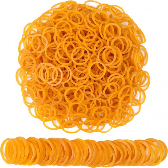 AMUU Rubber Bands Mini 1200pcs Yellow Small Rubber Band Mini Soft Elastic Bands for Braids Hair Diameter 16mm Rubber Bands for Office Supplies School