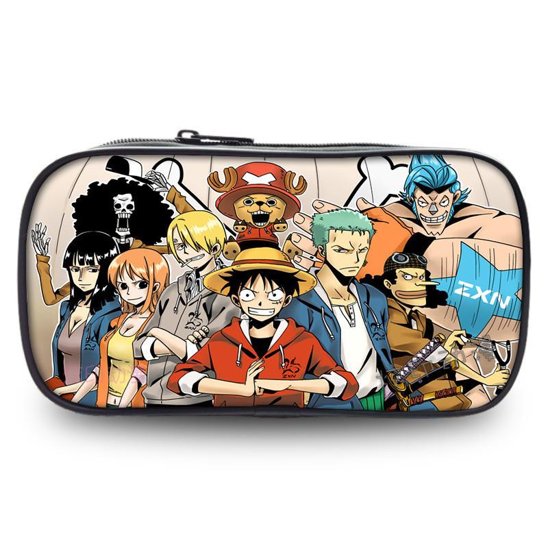 One Piece Luffy Anime Printed Single Layer Stationery Storage Pencil Bag For Students And Office Use