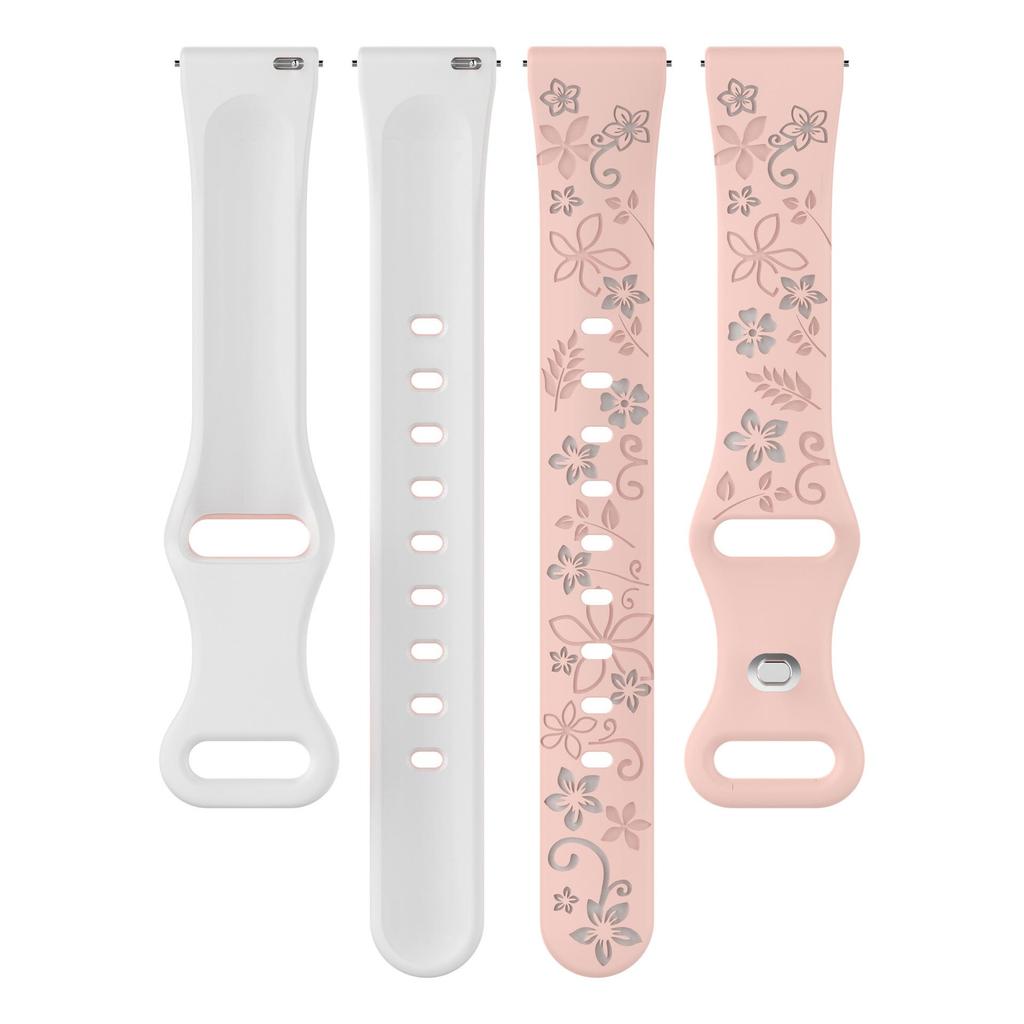18mm 20mm 22mm Women Silicone Engraved Bracelet for Huawei GT6/GT5/GT4 41mm GT5Pro 46mm Band for Samsung Galaxy FE 7 6 40mm 44mm Active 2 Strap