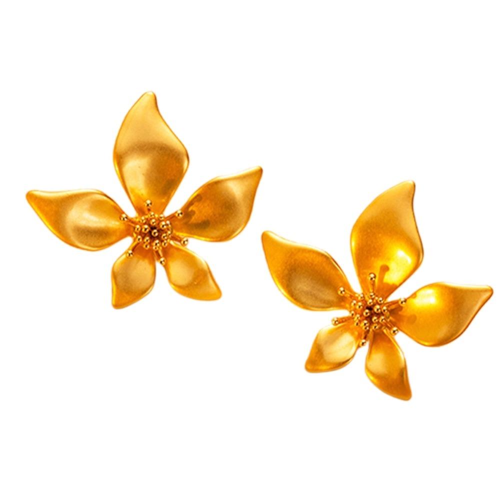 Solid Color Pearl Ear Studs Elegant Flower Earrings Jewelry Fashion Ginkgo Leaf Earrings  Gift
