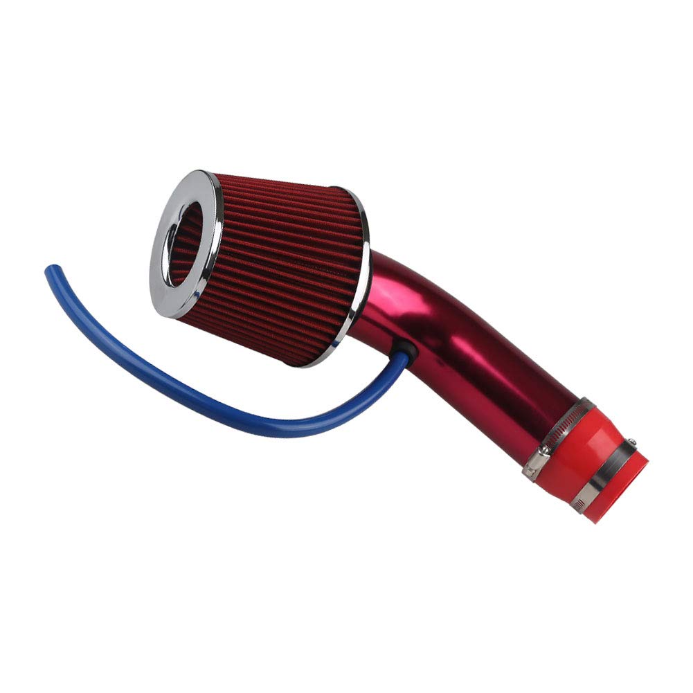 ADPOW 76mm Car Air Intake Pipe, Aluminum Compact Cold Air Intake Hose, Air Cleaner Replacement Accessory, 3-inch, for Turbocharged Vehicles