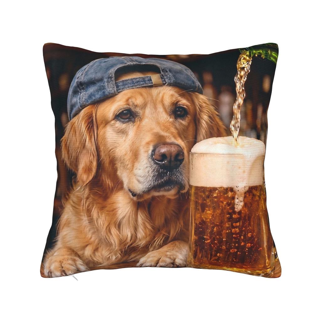 Border Collie Drinking Beer Funny Dog Meme Pillow Covers Printed Cushion Cover Gift Throw Pillow Case Cover Chair Multiple Sizes