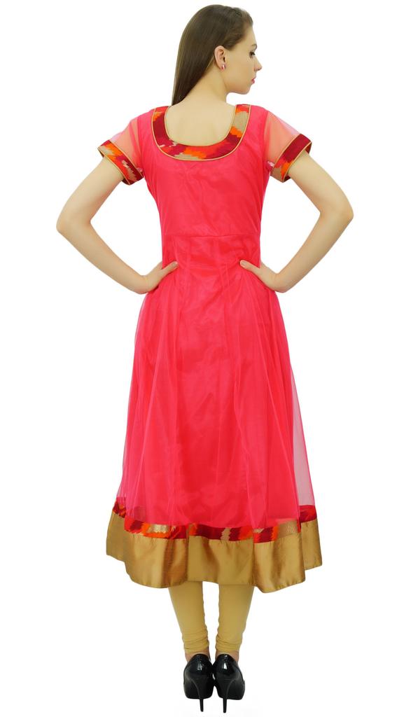 Atasi Indian Ethnic Casual Bollywood Pink Stitched Salwar Anarkali Suit