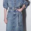 ONLY Women's Adjustable Belt Slit Denim Maxi Skirt