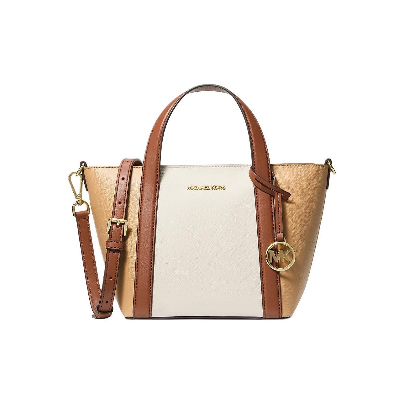 

Michael Kors Mk Pratt Fashion Casual Color Block Logo Zipper Tote Bag Women Tote Bags Camel 35S4G3FM1I-CAMEL-MLT Basic Set (Bag+Dust Bag)