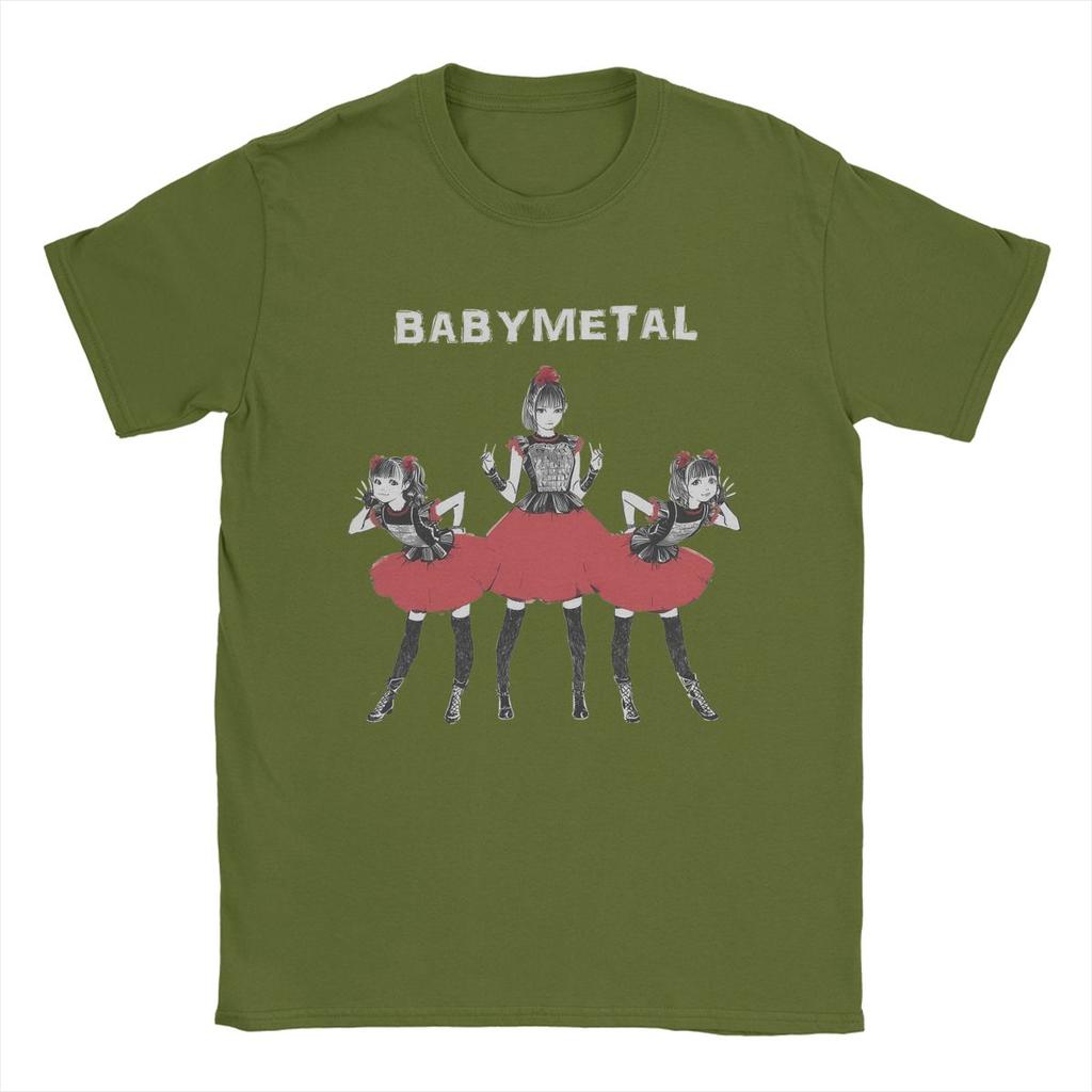 Men's T-Shirt Babymetal Band Vintage 100% Cotton Tees Short Sleeve T Shirt Round Neck Tops Plus Size