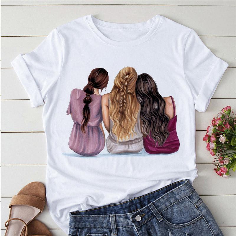 Flower Pretty Girl Fashion Trend Oversized Tops Custom T-Shirt Kawaii O-Neck Tshirt Soft Clothes For Women Female Tee-Shirt