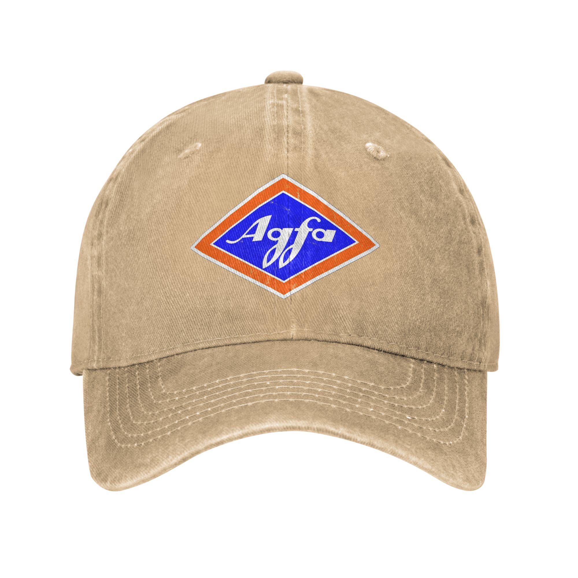 

Retro Agfa Film Logo from 1960s Washed Denim Cap Casual Baseball Caps Adjustable Hat Summer Unisex Baseball Hats One Size