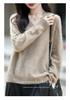 Autumn/Winter 2026 Cashmere Wool V-Neck Knitwear: Long Sleeve Solid Color Soft Sweater Top