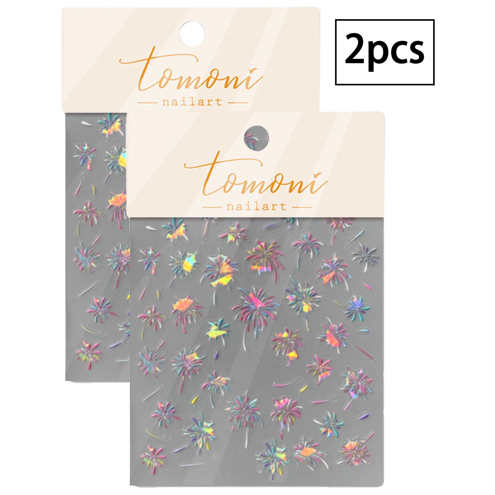 

2 шт. Ретро наклейки для ногтей Винтажные цветочные фейерверки Маникюрные наклейки Самоклеящиеся украшения для ногтей DIY Материалы для дизайна ногтей для женщин девушек вечеринки One Size