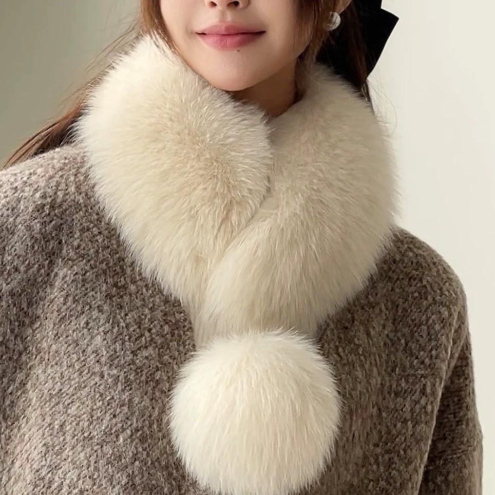 Luxury Velvet Texture Winter Scarf Solid Color Thickened Neck Scarf Soft Warm Neck Warp Women