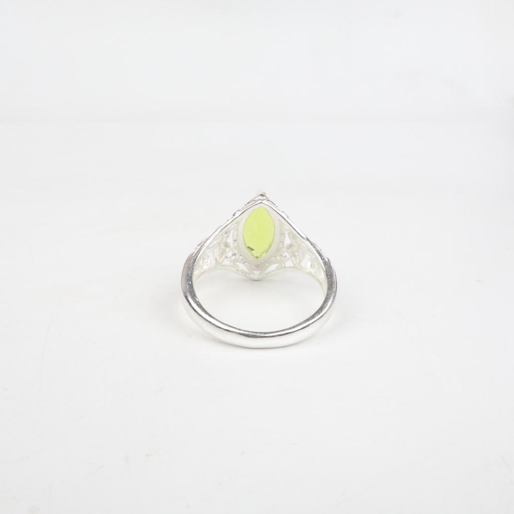 Peridot Gemstone 925 Sterling Silver Jewelry Designer Ring For Anniversary Gift CZR-4-3