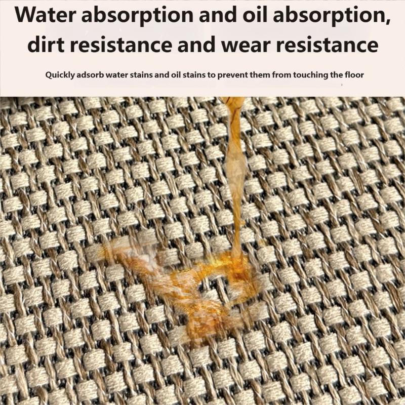 Rubber Backing Door Mat with Faux Linen Like Texture Nonslip Safety Absorbent Floor Mat for Front Door Entryway Entrance